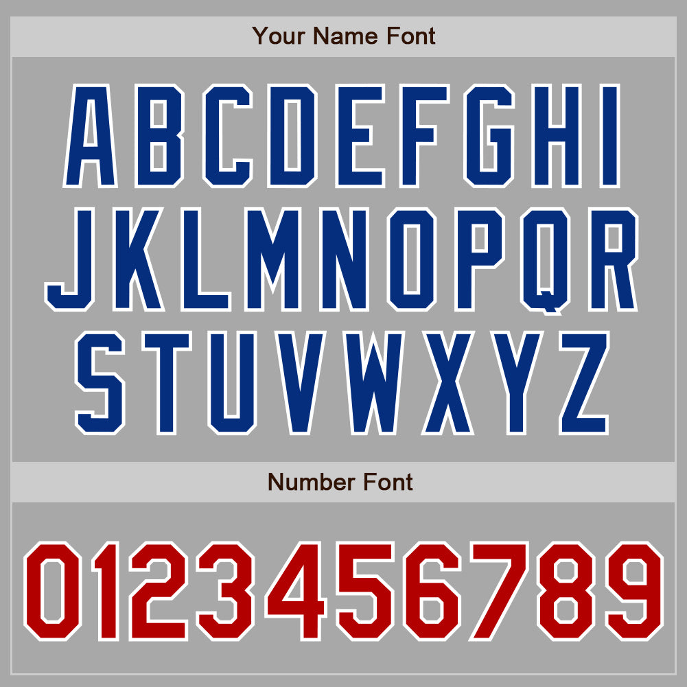 Custom Gray Red-Royal Two-Button Unisex Softball Jersey Limited