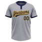 Custom Gray Navy-Gold Two-Button Unisex Softball Jersey Limited