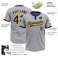 Custom Gray Navy-Gold Two-Button Unisex Softball Jersey Limited