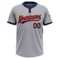 Custom Gray Navy-Orange Two-Button Unisex Softball Jersey Limited