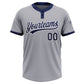 Custom Gray Navy-White Two-Button Unisex Softball Jersey Limited