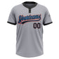 Custom Gray Black Powder Blue-Orange Two-Button Unisex Softball Jersey Limited