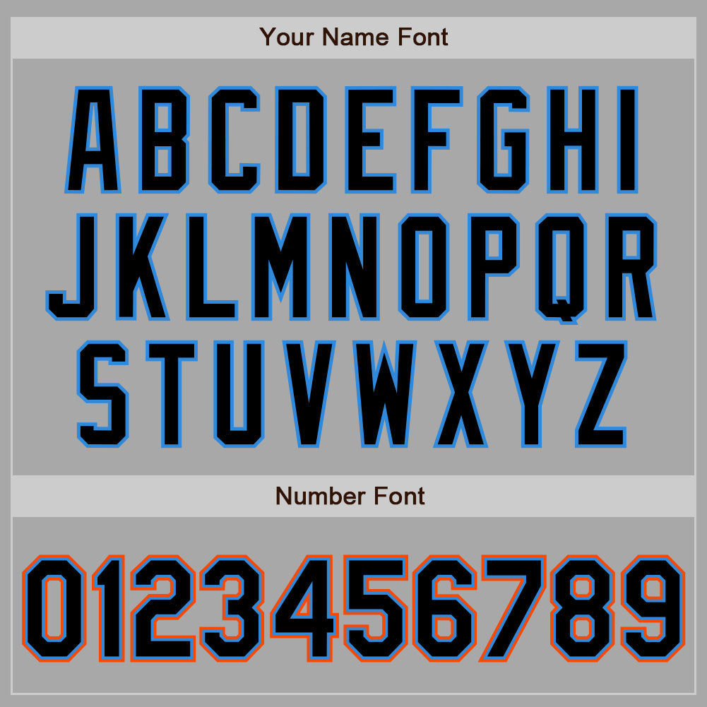 Custom Gray Black Powder Blue-Orange Two-Button Unisex Softball Jersey Limited