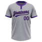 Custom Gray Purple-Black Two-Button Unisex Softball Jersey Limited