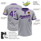 Custom Gray Purple-Black Two-Button Unisex Softball Jersey Limited