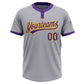 Custom Gray Purple-Gold Two-Button Unisex Softball Jersey Limited