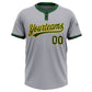 Custom Gray Green-Gold Two-Button Unisex Softball Jersey Limited