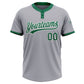Custom Gray Kelly Green-White Two-Button Unisex Softball Jersey Limited