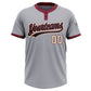 Custom Gray Black Crimson-Cream Two-Button Unisex Softball Jersey Limited