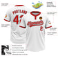 Custom White Red-Black Two-Button Unisex Softball Jersey Limited