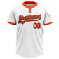 Custom White Orange-Black Two-Button Unisex Softball Jersey Limited