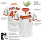 Custom White Orange-Black Two-Button Unisex Softball Jersey Limited