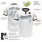 Custom White Silver-Black Two-Button Unisex Softball Jersey Limited