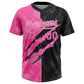 Custom Graffiti Pattern Pink-Black 3D Two-Button Unisex Softball Jersey Limited