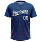 Custom US Navy Blue White-Red 3D Pattern Two-Button Unisex Softball Jersey Limited