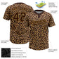 Custom Brown Brown-Old Gold 3D Pattern Leopard Two-Button Unisex Softball Jersey Limited