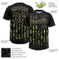 Custom Camo Black-Old Gold 3D American Flag Salute To Service Two-Button Unisex Softball Jersey Limited