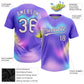 Custom Purple White-Pink 3D Pattern Two-Button Unisex Softball Jersey Limited