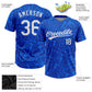 Custom Royal White 3D Pattern Two-Button Unisex Softball Jersey Limited
