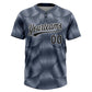 Custom Steel Gray Black-White 3D Pattern Two-Button Unisex Softball Jersey Limited