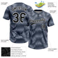 Custom Steel Gray Black-White 3D Pattern Two-Button Unisex Softball Jersey Limited