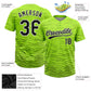 Custom Neon Green Black-White 3D Pattern Two-Button Unisex Softball Jersey Limited