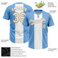 Custom Light Blue White-Old Gold 3D Pattern Two-Button Unisex Softball Jersey Limited