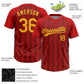 Custom Red Gold-Black 3D Pattern Two-Button Unisex Softball Jersey Limited