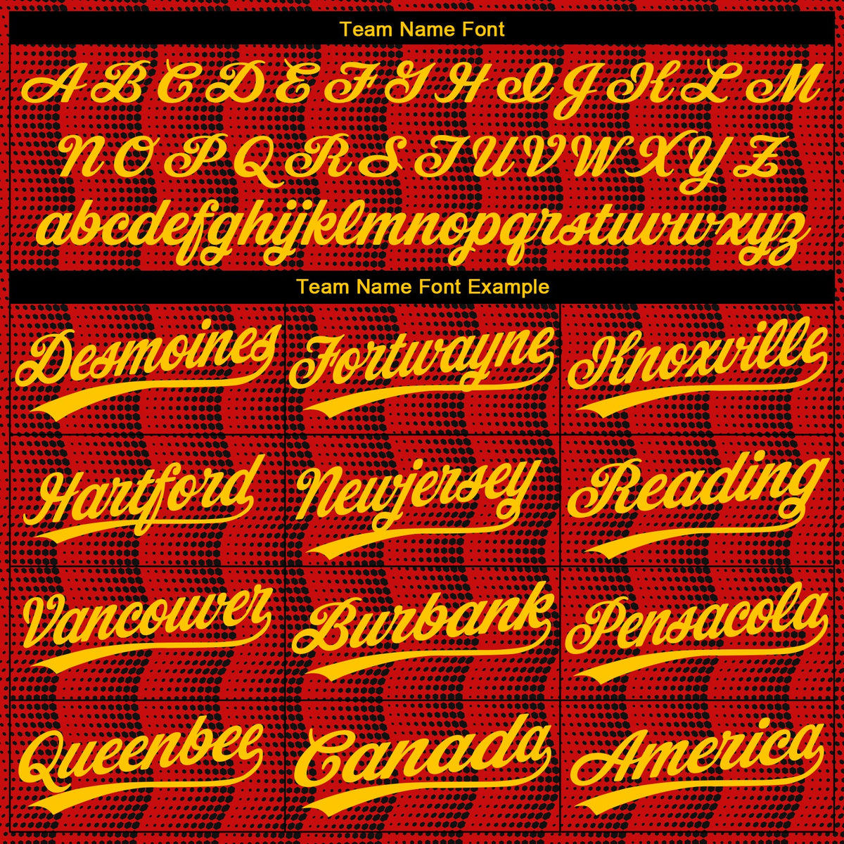 Custom Red Gold-Black 3D Pattern Two-Button Unisex Softball Jersey Limited