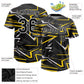 Custom Black Black-Gold 3D Pattern Two-Button Unisex Softball Jersey Limited