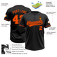 Custom Black Orange Two-Button Unisex Softball Jersey Limited