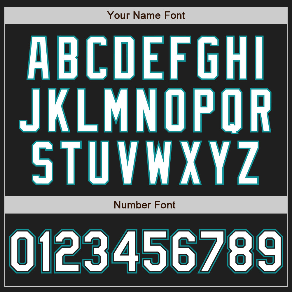 Custom Black White-Teal Two-Button Unisex Softball Jersey Limited