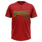 Custom Red Navy-Yellow Two-Button Unisex Softball Jersey Limited