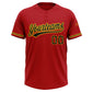 Custom Red Black-Yellow Two-Button Unisex Softball Jersey Limited