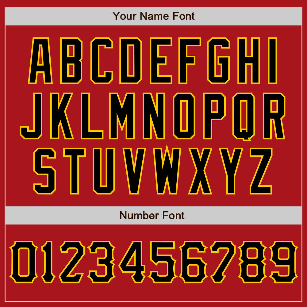 Custom Red Black-Yellow Two-Button Unisex Softball Jersey Limited