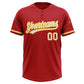 Custom Red White-Yellow Two-Button Unisex Softball Jersey Limited