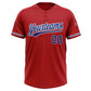 Custom Red Royal-White Two-Button Unisex Softball Jersey Limited