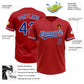 Custom Red Royal-White Two-Button Unisex Softball Jersey Limited
