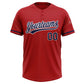 Custom Red Navy-White Two-Button Unisex Softball Jersey Limited