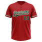 Custom Red Green-White Two-Button Unisex Softball Jersey Limited