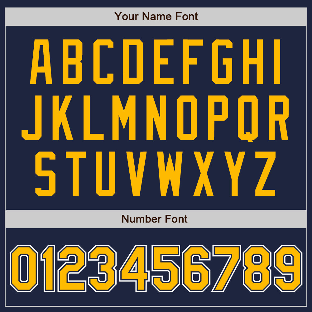 Custom Navy Gold-White Two-Button Unisex Softball Jersey Limited