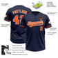 Custom Navy Orange-White Two-Button Unisex Softball Jersey Limited
