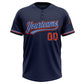 Custom Navy Orange-Powder Blue Two-Button Unisex Softball Jersey Limited