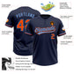 Custom Navy Orange-Powder Blue Two-Button Unisex Softball Jersey Limited