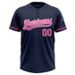 Custom Navy Pink-White Two-Button Unisex Softball Jersey Limited