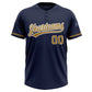 Custom Navy Old Gold-White Two-Button Unisex Softball Jersey Limited