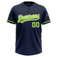 Custom Navy Neon Green-White Two-Button Unisex Softball Jersey Limited
