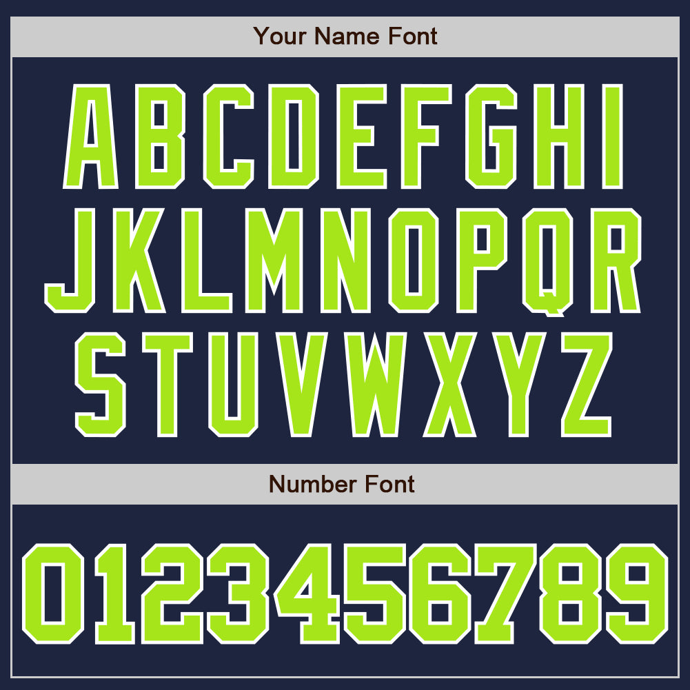 Custom Navy Neon Green-White Two-Button Unisex Softball Jersey Limited