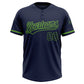 Custom Navy Navy-Neon Green Two-Button Unisex Softball Jersey Limited