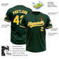 Custom Green Gold-White Two-Button Unisex Softball Jersey Limited